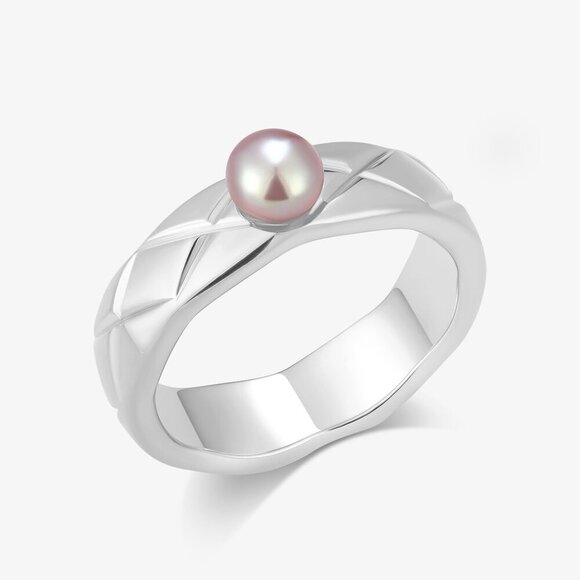 Camille Water Pearl Ring With Vintage Style Band - Picture 10 of 12